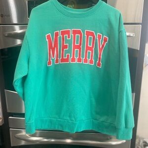 Green 'MERRY' Sweatshirt